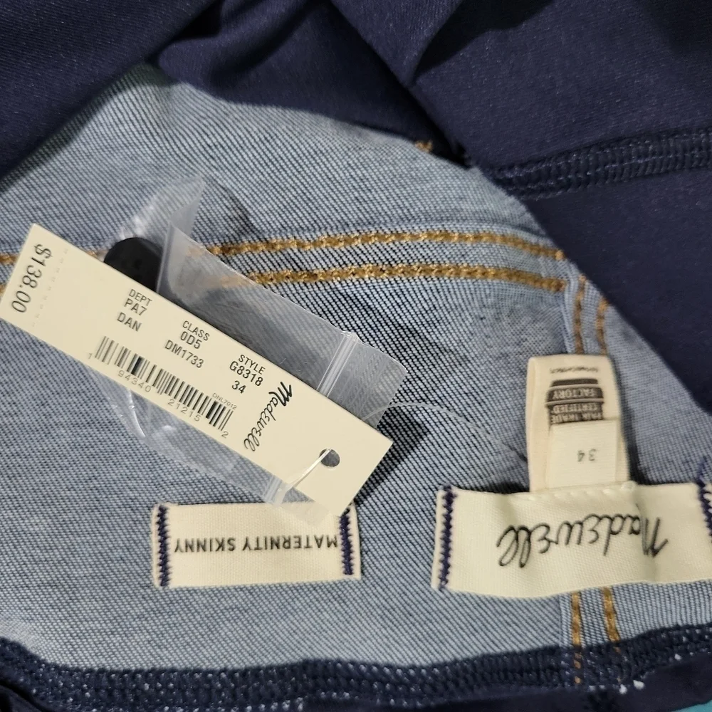 Madewell Maternity Over The Belly Skinny Jeans Danny Wash NWT Sz 34 - Picture 4 of 7